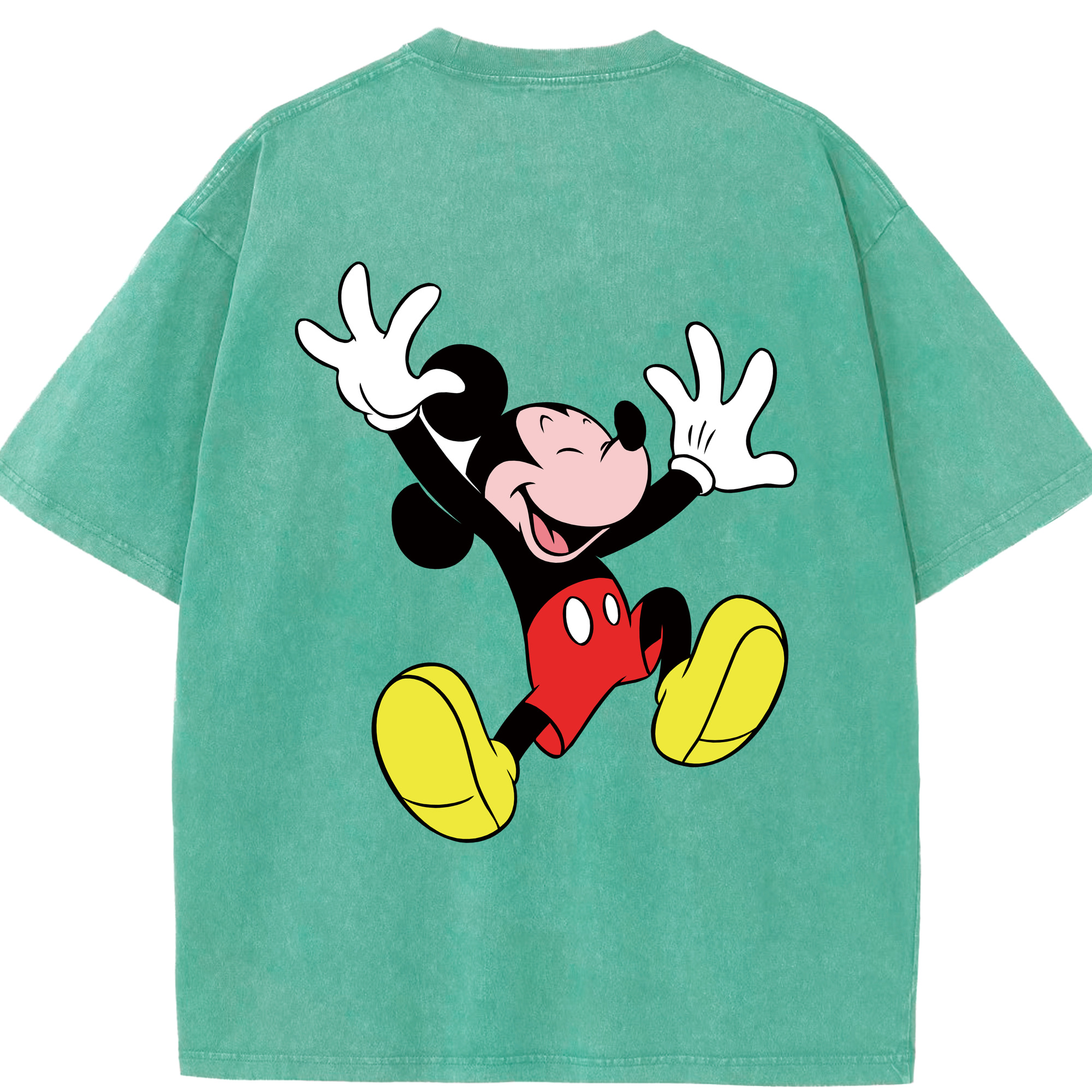 （画像用） ミッキーマウス Mickey Mouse 綿100% ヴィンテージ風 半袖Tシャツ（背面プリント）